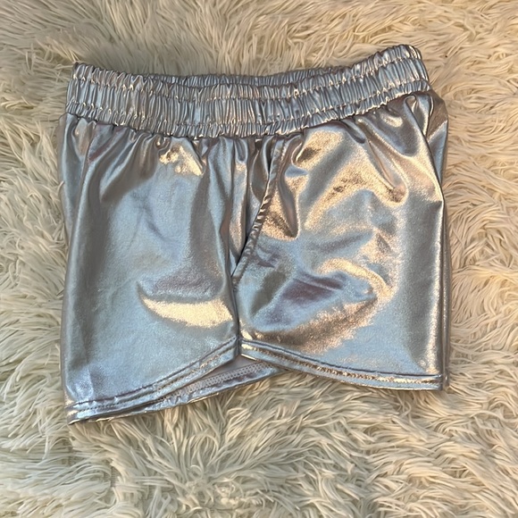 PESION Women's Metallic Shiny Shorts Sparkly Rave Hot Short Pants. Size Small - Picture 4 of 11